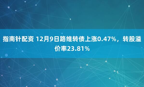 指南针配资 12月9日路维转债上涨0.47%,转股溢价率23.81%
